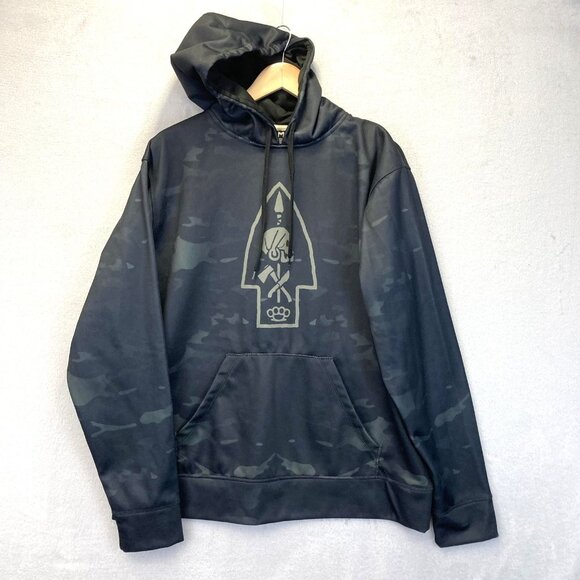 OAF Nation Camo Hoodie Men’s Medium Black Long Sleeve Kangaroo Pocket Drawstring - Picture 1 of 12